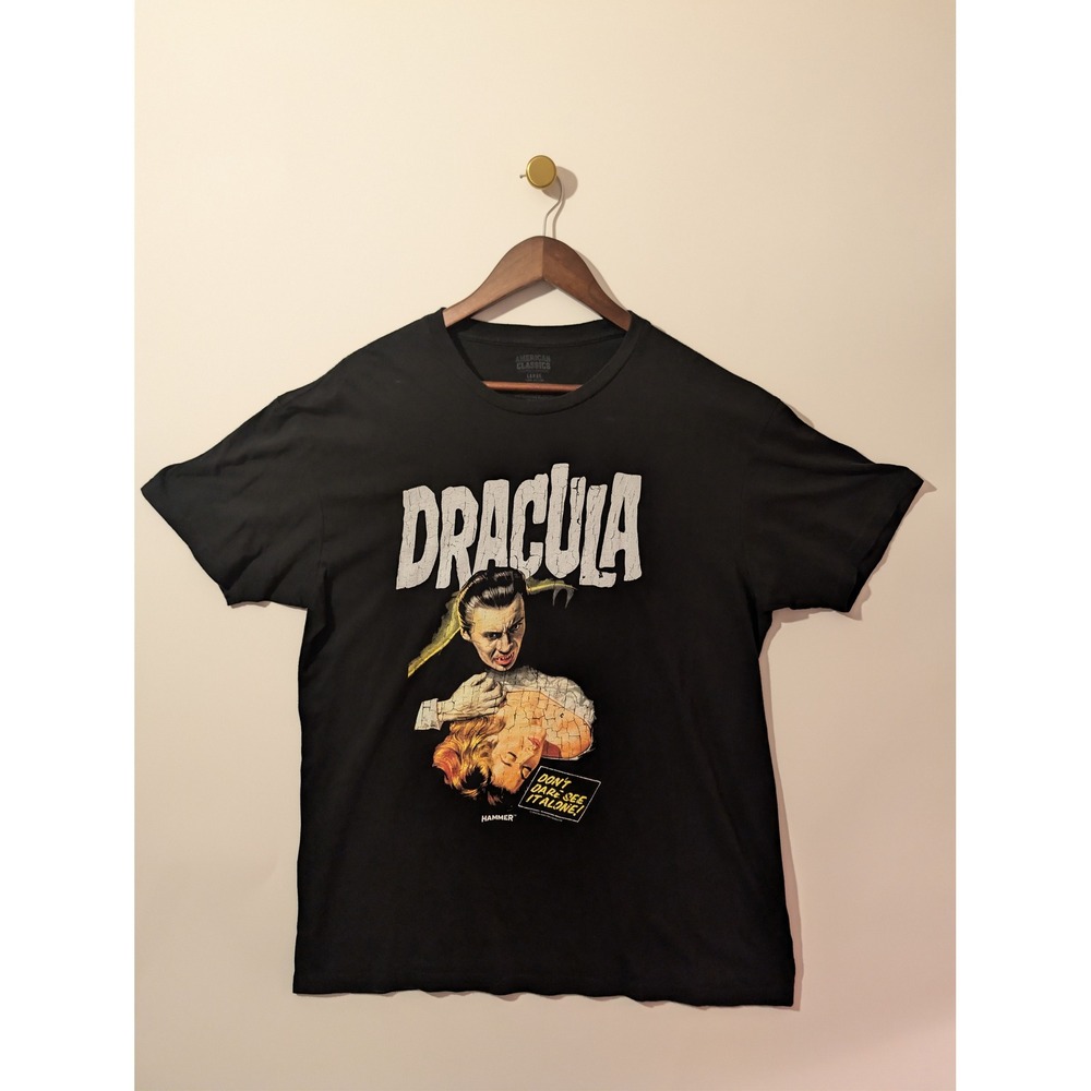 American Classics Dracula T-Shirt Mens Large Black Excellent Hammer Horror Film